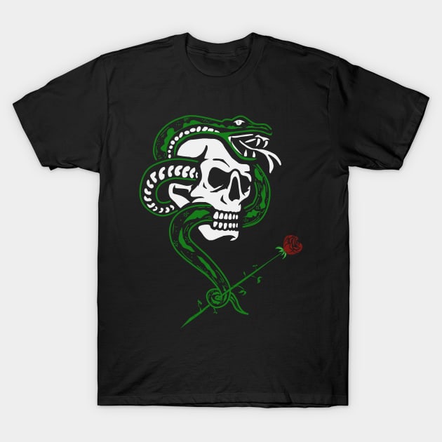 Skull snack green flower T-Shirt by Jay the public